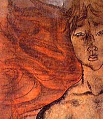 "Burning Mother and Child" Painting by Iri & Toshi Maruki (detail) 