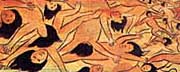 Bodies of the dead fill the river