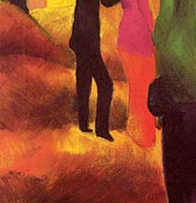 Woman in the Green Jacket - Painting by August Macke 