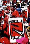 Thousands of Striking Janitors take to the streets