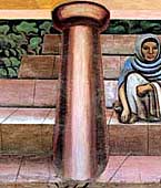 The central panel of the mural