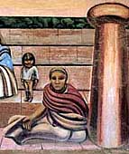 The central panel of the mural