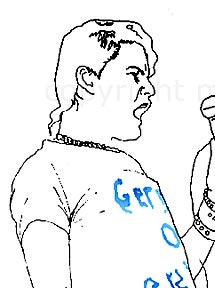 The Germs - Drawing by Mark Vallen. All rights reserved 