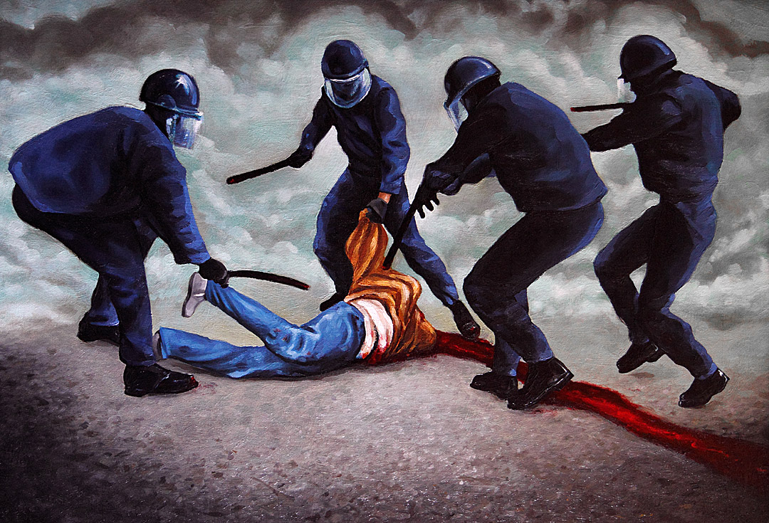 Oil painting by Mark Vallen