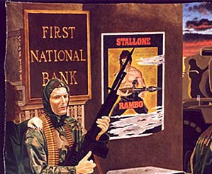 A People Under Command - Painting by Mark Vallen, 1985 
