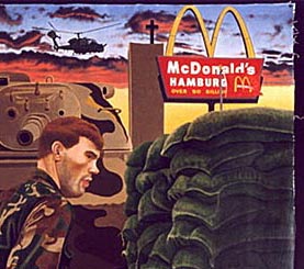 A People Under Command - Painting by Mark Vallen, 1985 