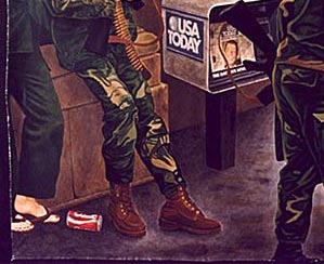 A People Under Command - Painting by Mark Vallen, 1985 