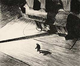 Night Shadows - Etching by Edward Hopper