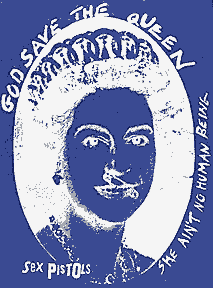 Silkscreen print by Jamie Reid, 1977.