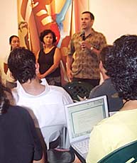 Chon Noriega served as moderator for the mass meeting