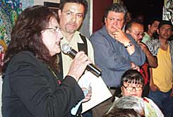 Judy Baca from SPARC makes a statement to the board
