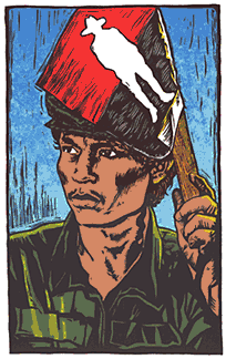 Sandinista - Silkscreen print by Mark Vallen, 1989