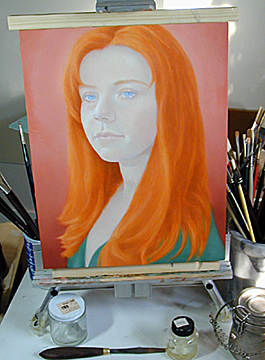 Work in progress, painting by Mark Vallen