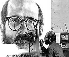 Chuck Close at work in the late 1960's