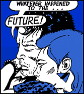 At MOCA, Vallen's silkscreen print, Whatever Happened To The Future